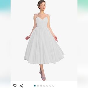 Tea Length Tulle Dress Spaghetti Strap Evening Party Gown sz 20W 16 street size